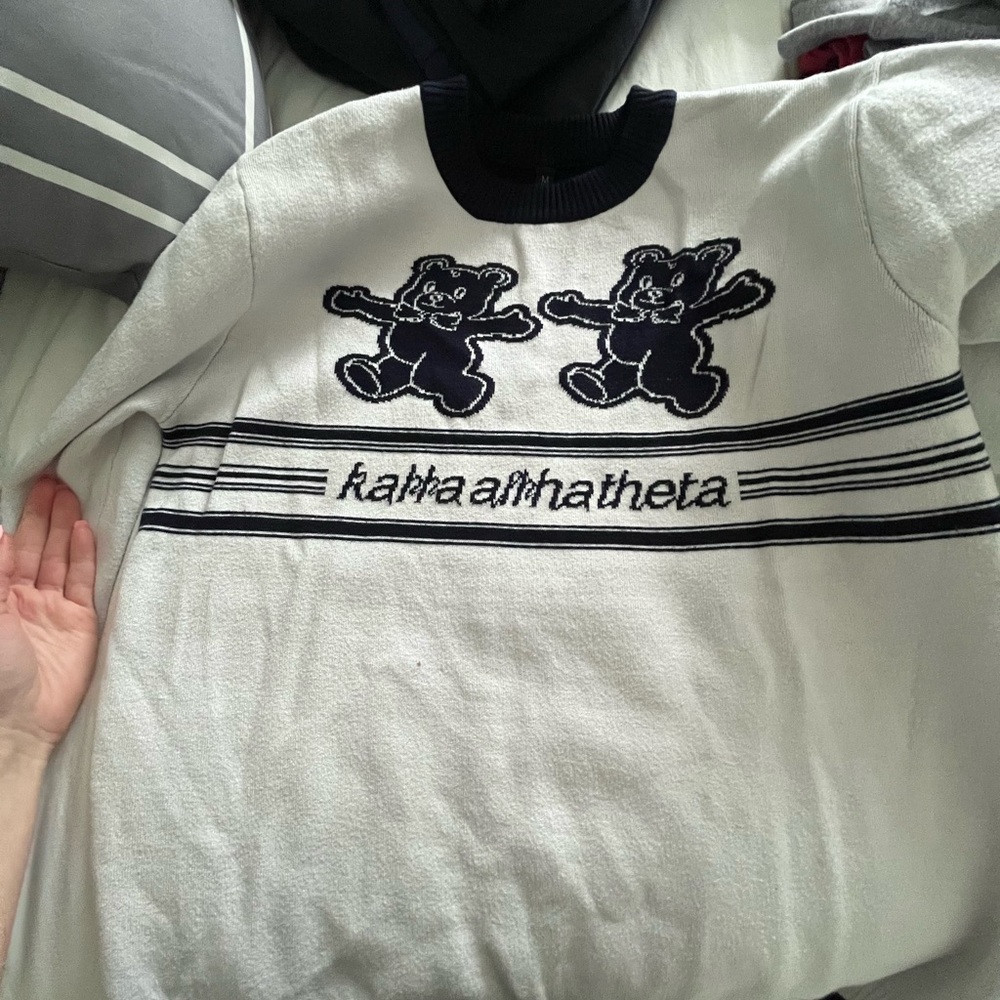 Kappa Alpha Theta fuzzy crewneck, small stain